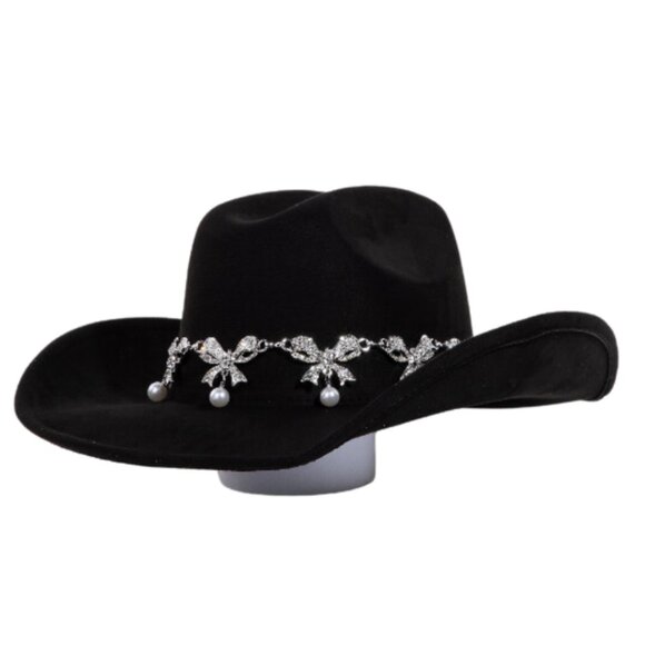 Fame Accessories | Accessories | Womens Black Cowboy Hat With Bling ...